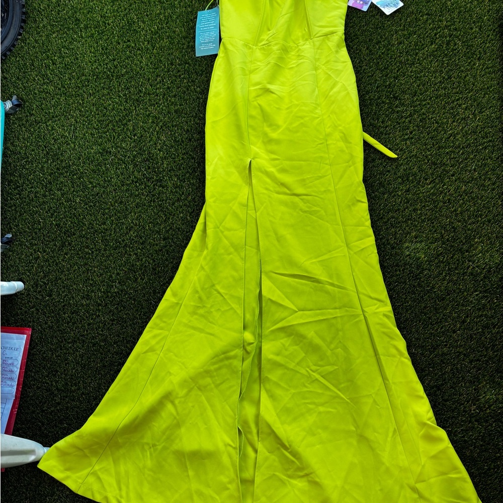 Strapless Neon Lime Cocktail Dress